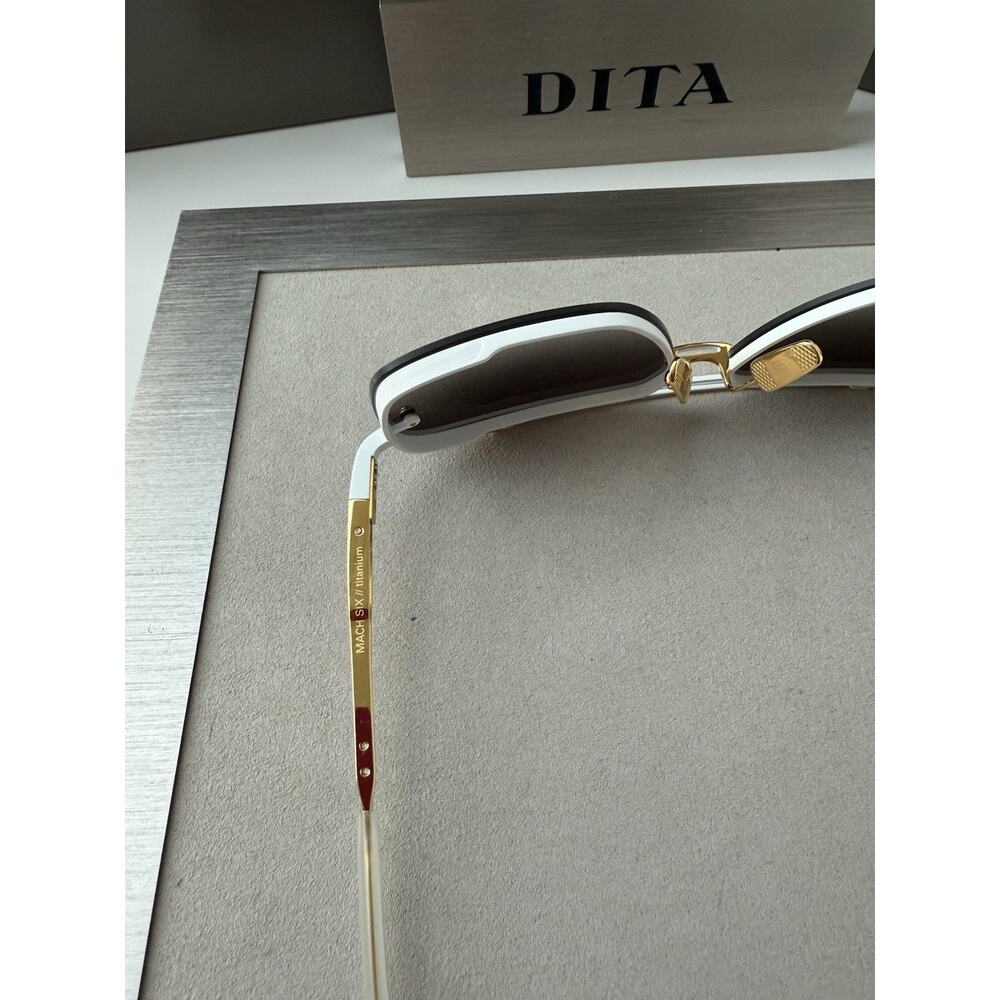 DITA MACH SIX DTS 121 07 Matte White Yellow Gold Gradient Sunglasses AUTHENTIC - Picture 10 of 11